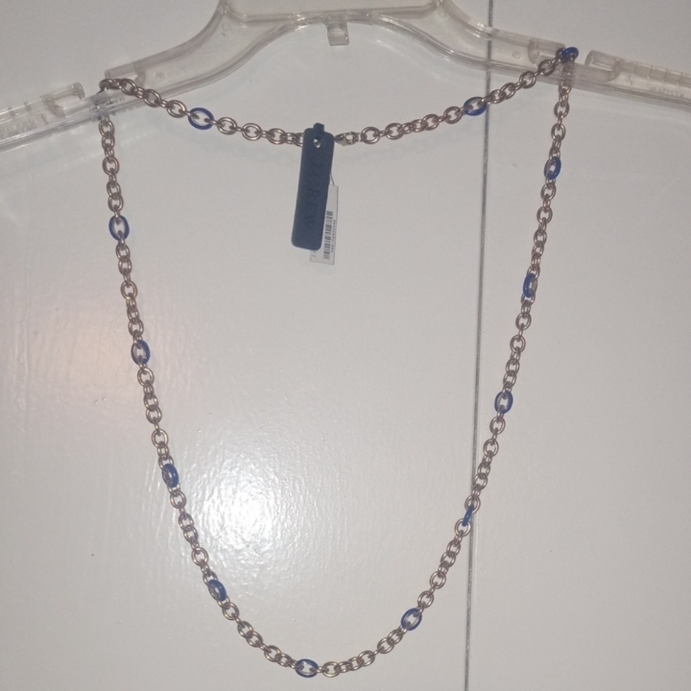 J.Crew Elegant Gold and Blue Necklace